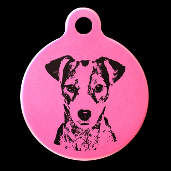 Jack Russell Terrier Engraved 31mm Large Round Pet Dog ID Tag